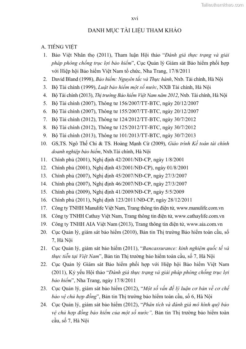 Luận án tiến sĩ luật học Pháp luật về kinh doanh bảo hiểm nhân thọ ở Việt Nam - Những vấn đề lý luận và thực tiễn - 15 Trang 179