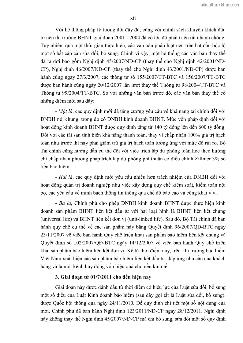 Luận án tiến sĩ luật học Pháp luật về kinh doanh bảo hiểm nhân thọ ở Việt Nam - Những vấn đề lý luận và thực tiễn - 15 Trang 175
