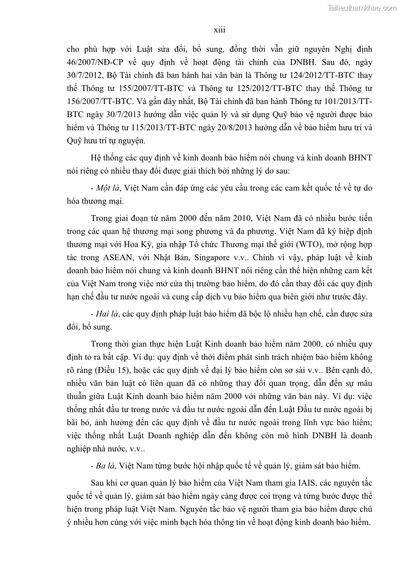Luận án tiến sĩ luật học Pháp luật về kinh doanh bảo hiểm nhân thọ ở Việt Nam - Những vấn đề lý luận và thực tiễn - 15 Trang 176