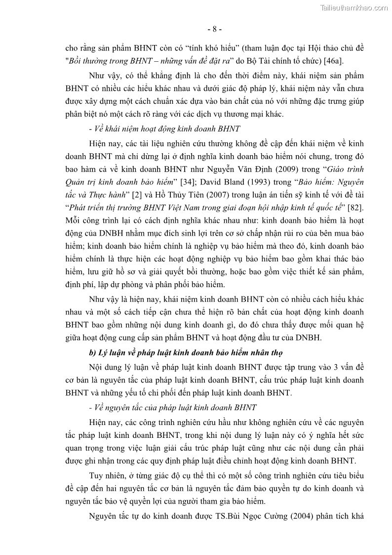 Luận án tiến sĩ luật học Pháp luật về kinh doanh bảo hiểm nhân thọ ở Việt Nam - Những vấn đề lý luận và thực tiễn - 2 Trang 13