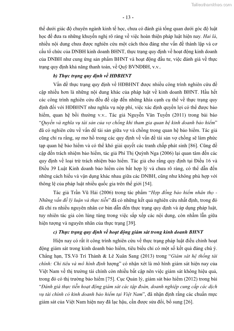 Luận án tiến sĩ luật học Pháp luật về kinh doanh bảo hiểm nhân thọ ở Việt Nam - Những vấn đề lý luận và thực tiễn - 2 Trang 18