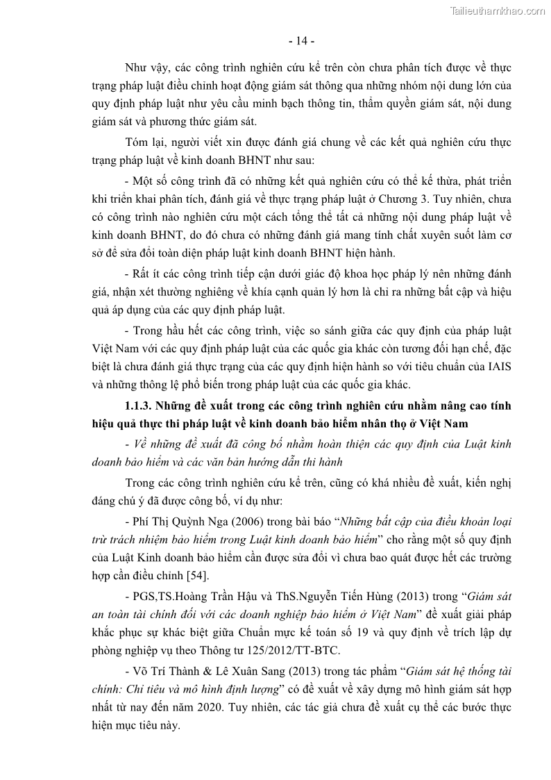 Luận án tiến sĩ luật học Pháp luật về kinh doanh bảo hiểm nhân thọ ở Việt Nam - Những vấn đề lý luận và thực tiễn - 2 Trang 19