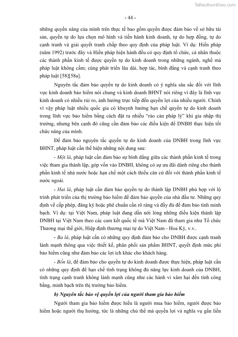 Luận án tiến sĩ luật học Pháp luật về kinh doanh bảo hiểm nhân thọ ở Việt Nam - Những vấn đề lý luận và thực tiễn - 5 Trang 49