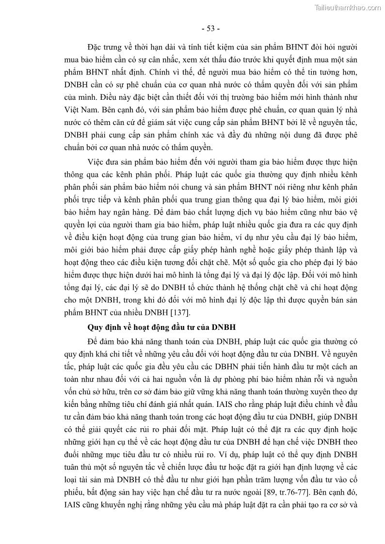 Luận án tiến sĩ luật học Pháp luật về kinh doanh bảo hiểm nhân thọ ở Việt Nam - Những vấn đề lý luận và thực tiễn - 5 Trang 58