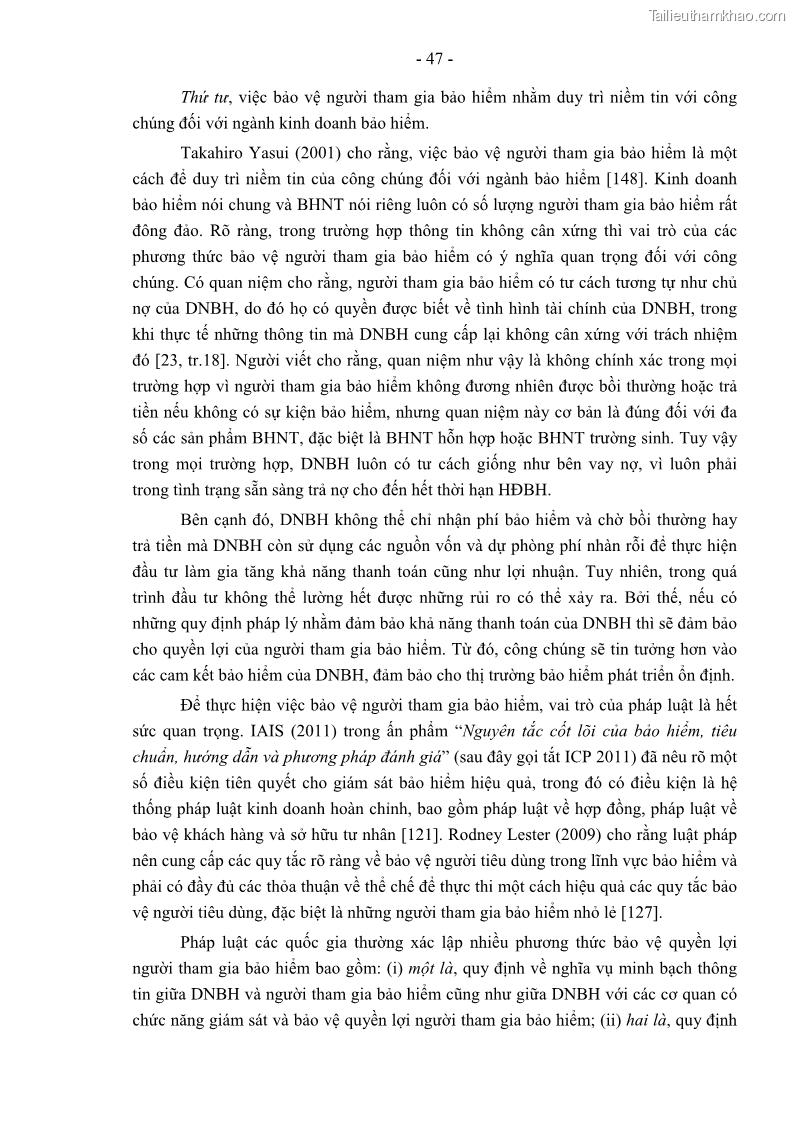 Luận án tiến sĩ luật học Pháp luật về kinh doanh bảo hiểm nhân thọ ở Việt Nam - Những vấn đề lý luận và thực tiễn - 5 Trang 52