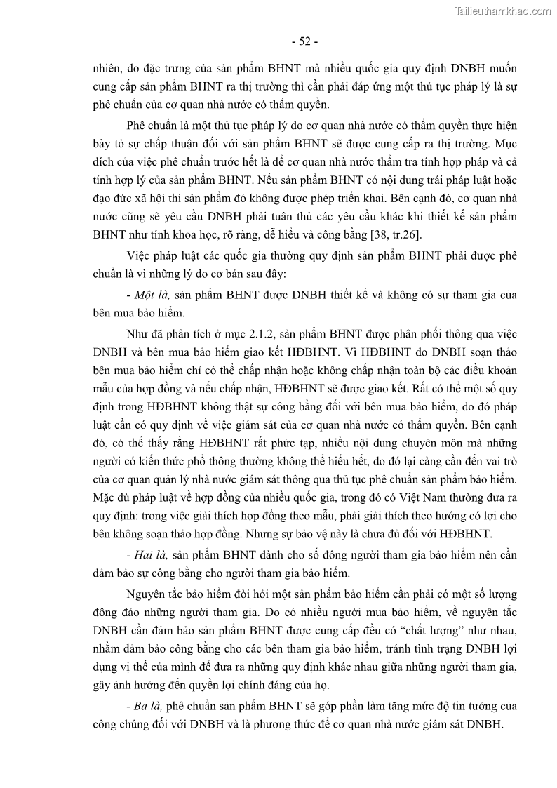 Luận án tiến sĩ luật học Pháp luật về kinh doanh bảo hiểm nhân thọ ở Việt Nam - Những vấn đề lý luận và thực tiễn - 5 Trang 57