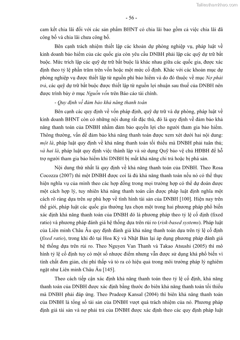 Luận án tiến sĩ luật học Pháp luật về kinh doanh bảo hiểm nhân thọ ở Việt Nam - Những vấn đề lý luận và thực tiễn - 6 Trang 61