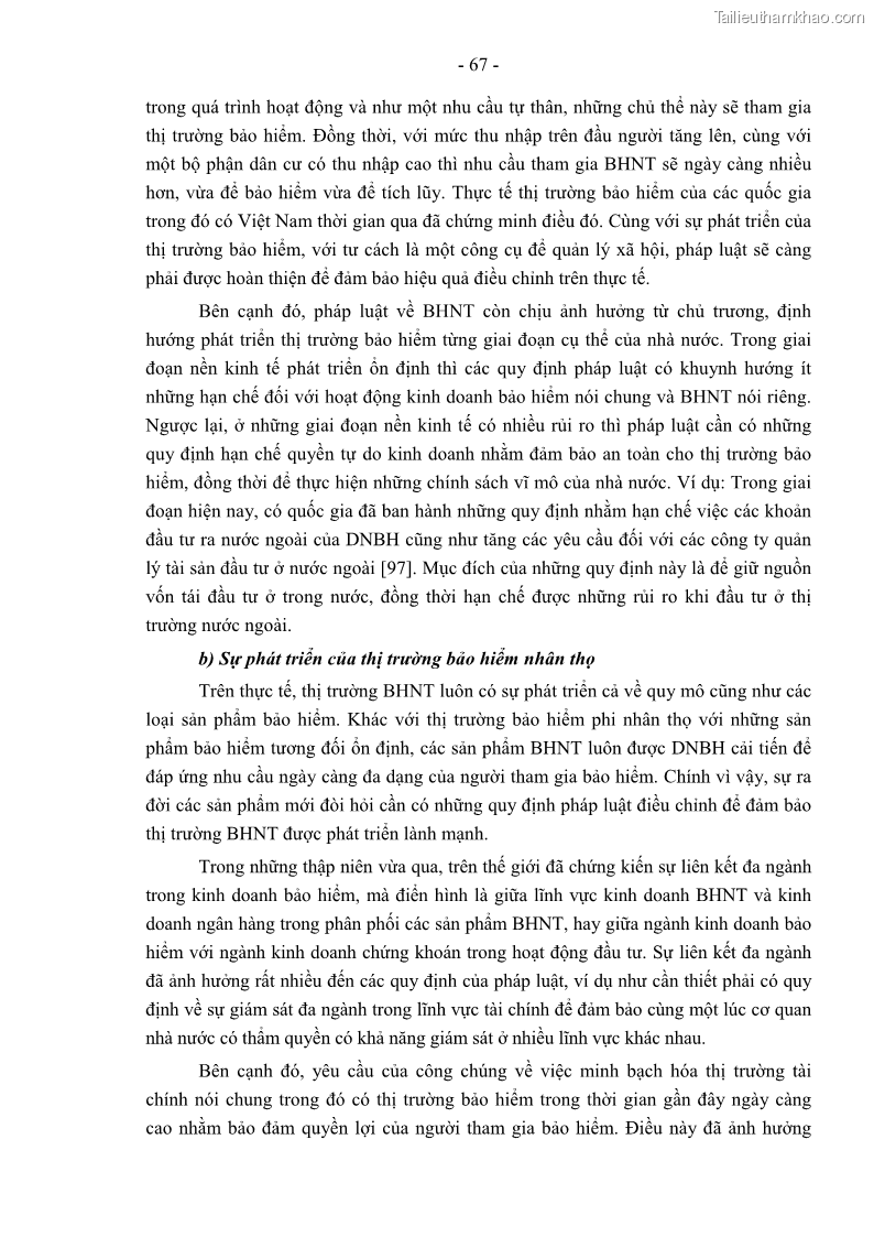 Luận án tiến sĩ luật học Pháp luật về kinh doanh bảo hiểm nhân thọ ở Việt Nam - Những vấn đề lý luận và thực tiễn - 6 Trang 72