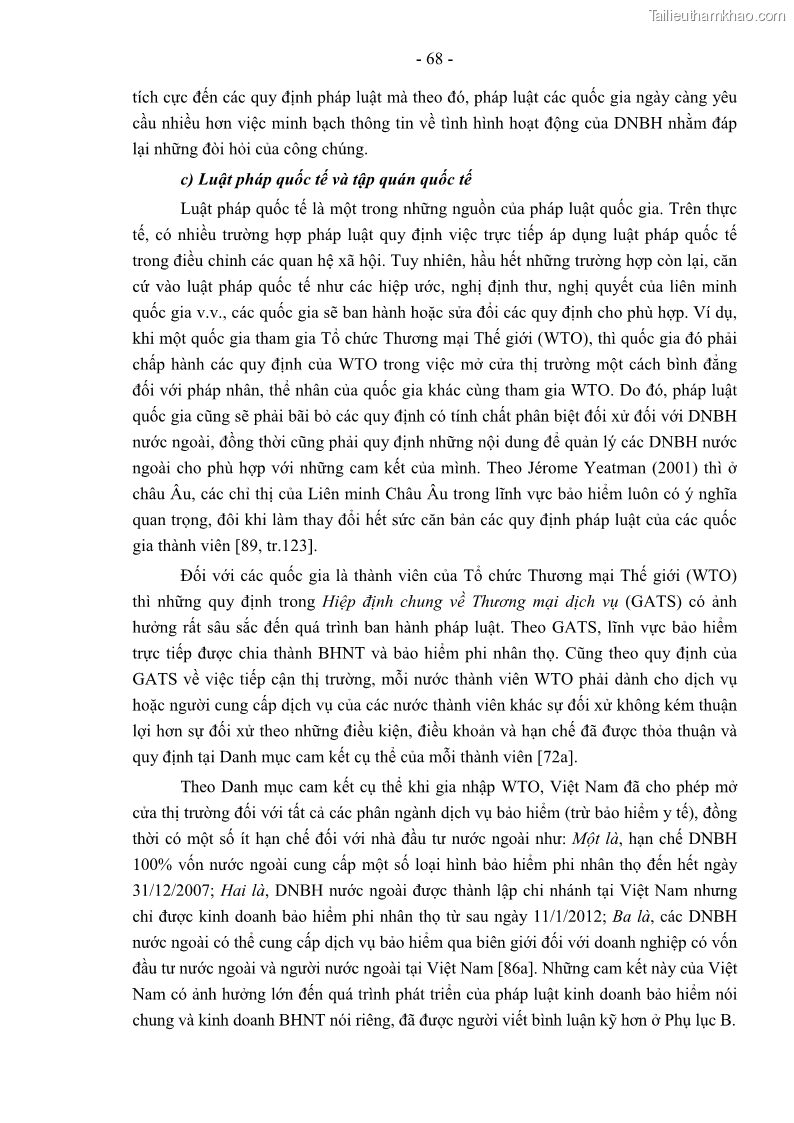 Luận án tiến sĩ luật học Pháp luật về kinh doanh bảo hiểm nhân thọ ở Việt Nam - Những vấn đề lý luận và thực tiễn - 7 Trang 73