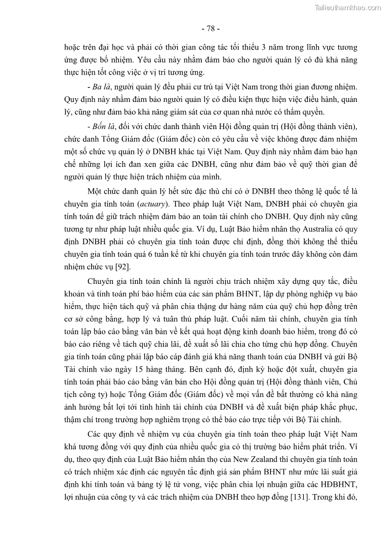 Luận án tiến sĩ luật học Pháp luật về kinh doanh bảo hiểm nhân thọ ở Việt Nam - Những vấn đề lý luận và thực tiễn - 7 Trang 83