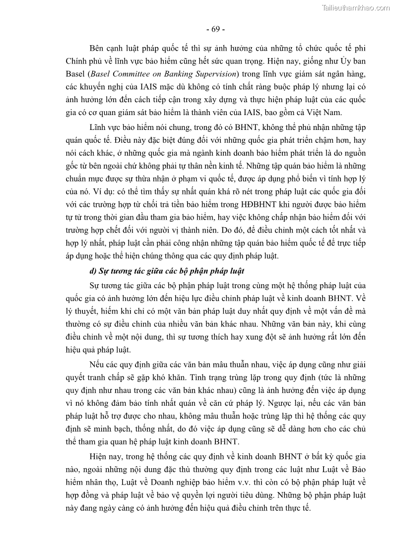 Luận án tiến sĩ luật học Pháp luật về kinh doanh bảo hiểm nhân thọ ở Việt Nam - Những vấn đề lý luận và thực tiễn - 7 Trang 74