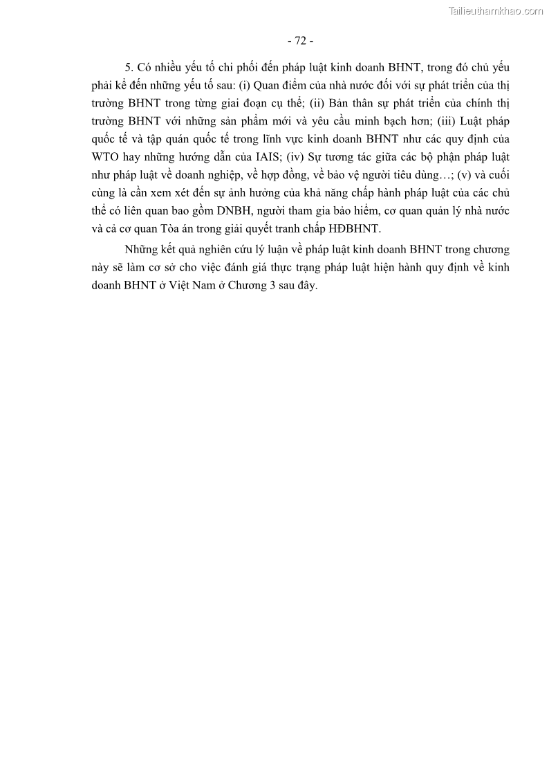 Luận án tiến sĩ luật học Pháp luật về kinh doanh bảo hiểm nhân thọ ở Việt Nam - Những vấn đề lý luận và thực tiễn - 7 Trang 77