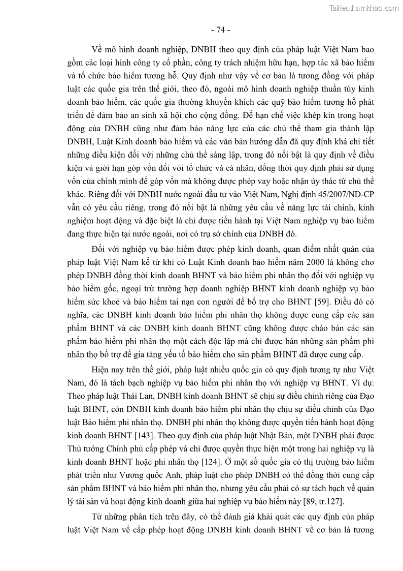 Luận án tiến sĩ luật học Pháp luật về kinh doanh bảo hiểm nhân thọ ở Việt Nam - Những vấn đề lý luận và thực tiễn - 7 Trang 79