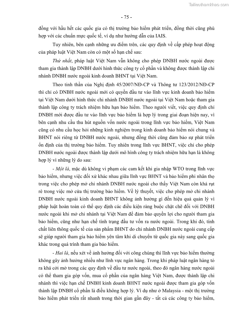 Luận án tiến sĩ luật học Pháp luật về kinh doanh bảo hiểm nhân thọ ở Việt Nam - Những vấn đề lý luận và thực tiễn - 7 Trang 80