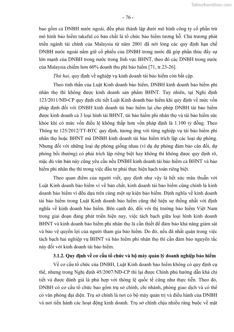Luận án tiến sĩ luật học Pháp luật về kinh doanh bảo hiểm nhân thọ ở Việt Nam - Những vấn đề lý luận và thực tiễn - 7 Trang 81