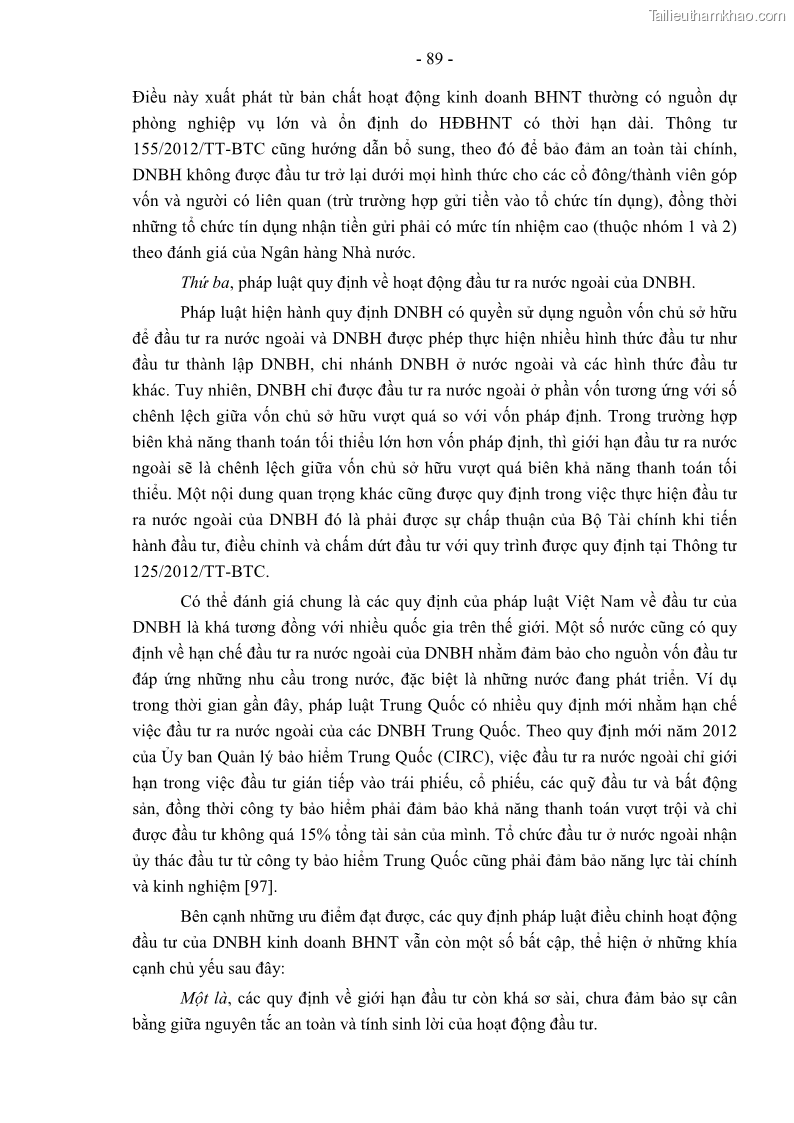 Luận án tiến sĩ luật học Pháp luật về kinh doanh bảo hiểm nhân thọ ở Việt Nam - Những vấn đề lý luận và thực tiễn - 8 Trang 94