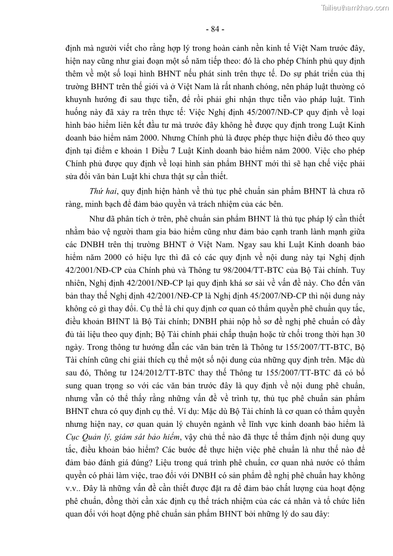 Luận án tiến sĩ luật học Pháp luật về kinh doanh bảo hiểm nhân thọ ở Việt Nam - Những vấn đề lý luận và thực tiễn - 8 Trang 89