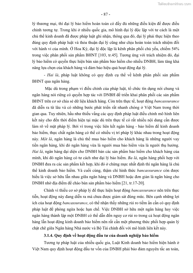 Luận án tiến sĩ luật học Pháp luật về kinh doanh bảo hiểm nhân thọ ở Việt Nam - Những vấn đề lý luận và thực tiễn - 8 Trang 92