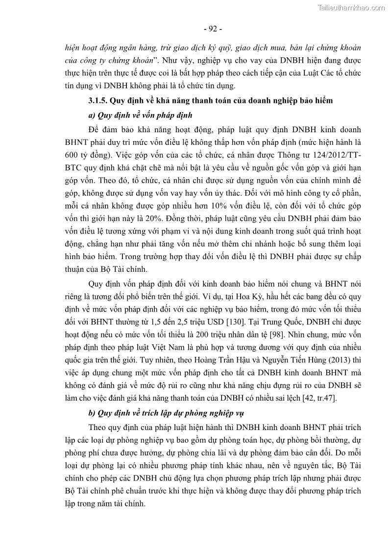 Luận án tiến sĩ luật học Pháp luật về kinh doanh bảo hiểm nhân thọ ở Việt Nam - Những vấn đề lý luận và thực tiễn - 9 Trang 97
