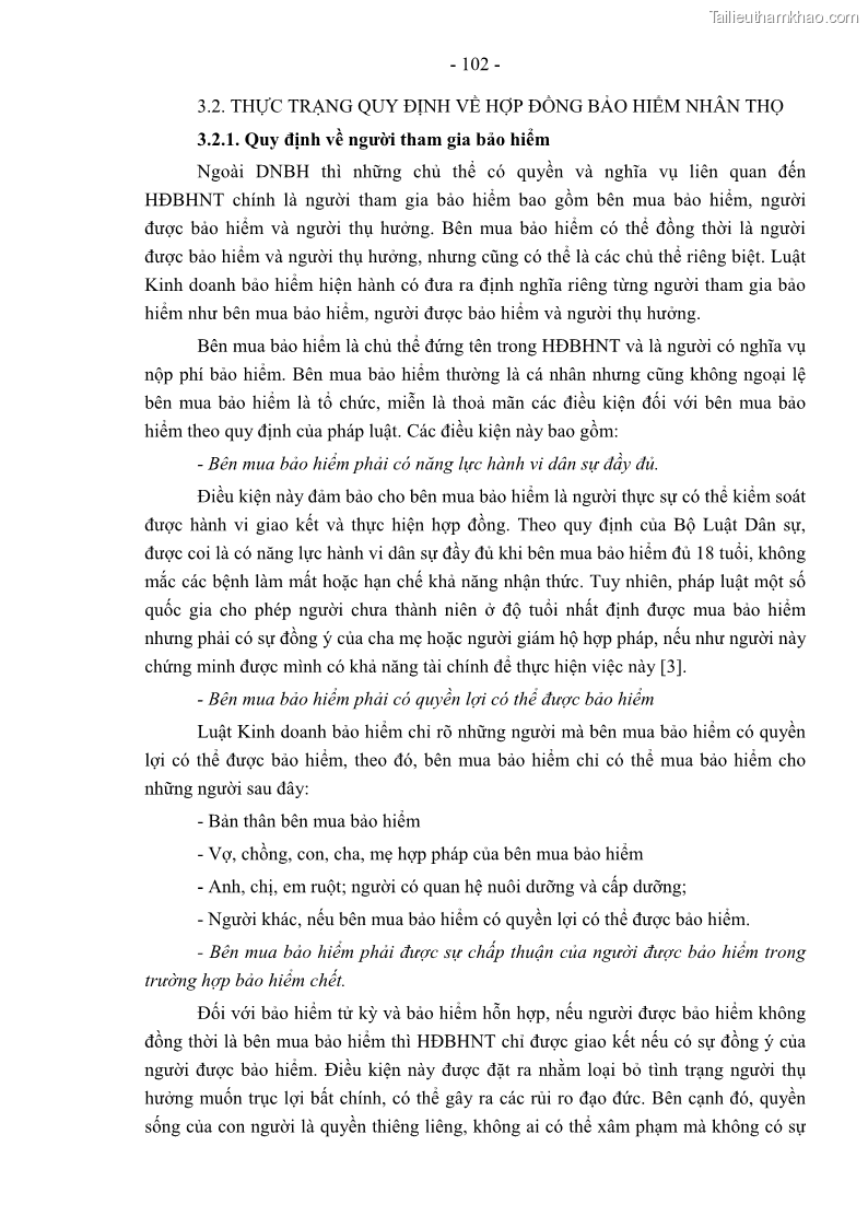 Luận án tiến sĩ luật học Pháp luật về kinh doanh bảo hiểm nhân thọ ở Việt Nam - Những vấn đề lý luận và thực tiễn - 9 Trang 107