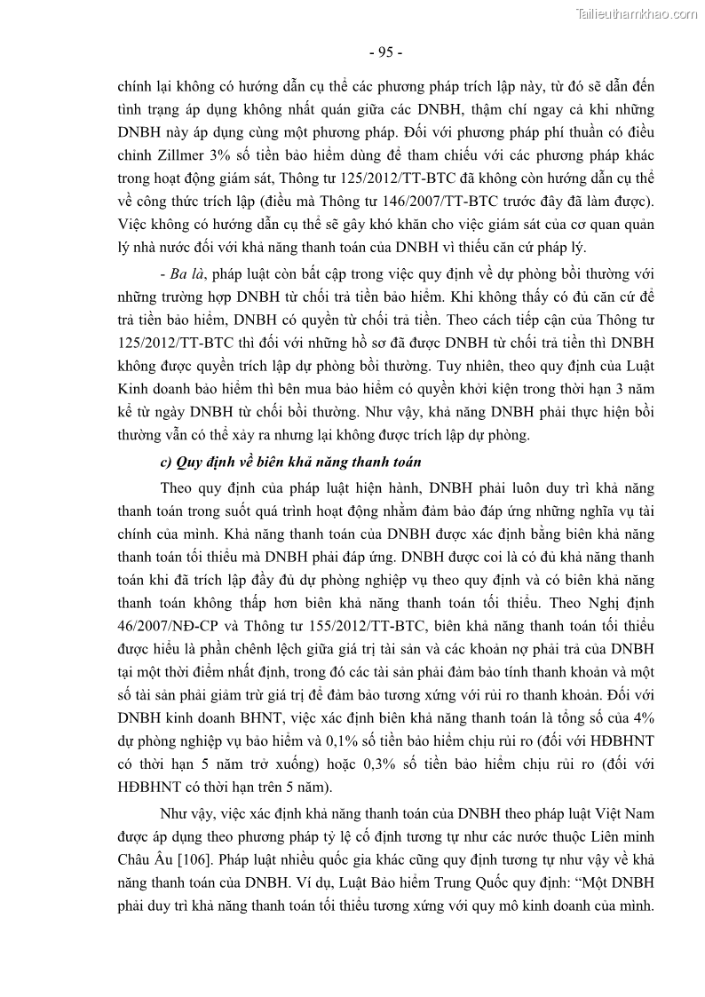 Luận án tiến sĩ luật học Pháp luật về kinh doanh bảo hiểm nhân thọ ở Việt Nam - Những vấn đề lý luận và thực tiễn - 9 Trang 100