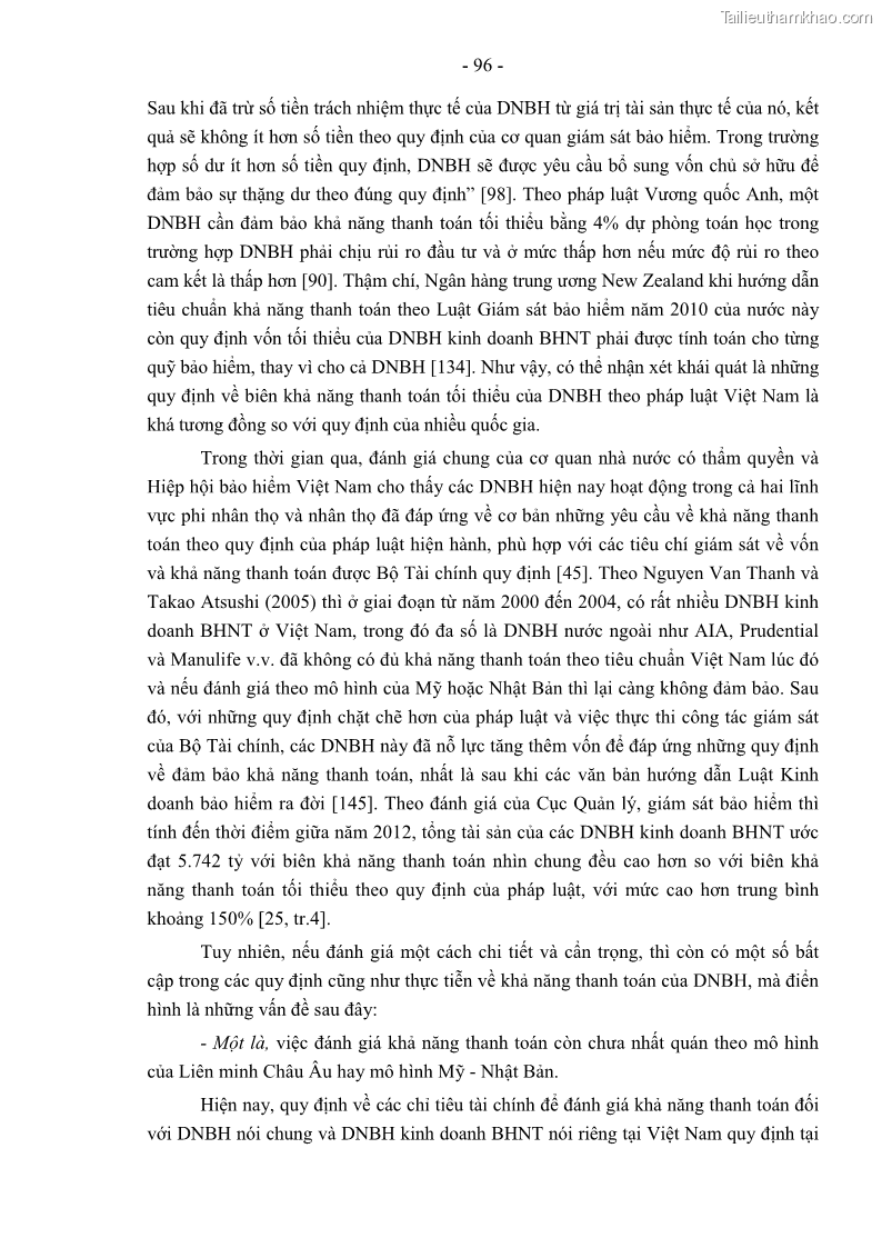 Luận án tiến sĩ luật học Pháp luật về kinh doanh bảo hiểm nhân thọ ở Việt Nam - Những vấn đề lý luận và thực tiễn - 9 Trang 101