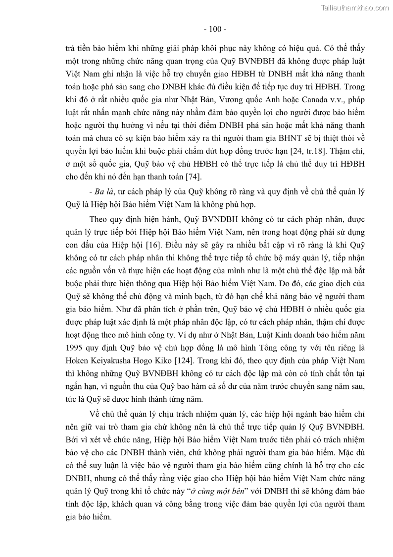 Luận án tiến sĩ luật học Pháp luật về kinh doanh bảo hiểm nhân thọ ở Việt Nam - Những vấn đề lý luận và thực tiễn - 9 Trang 105