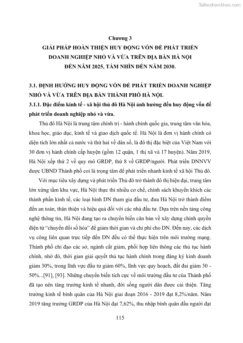 Luận án tiến sĩ tài chính ngân hàng Huy động vốn để phát triển doanh nghiệp nhỏ và vừa trên địa bàn thành phố Hà Nội - 13 Trang 145