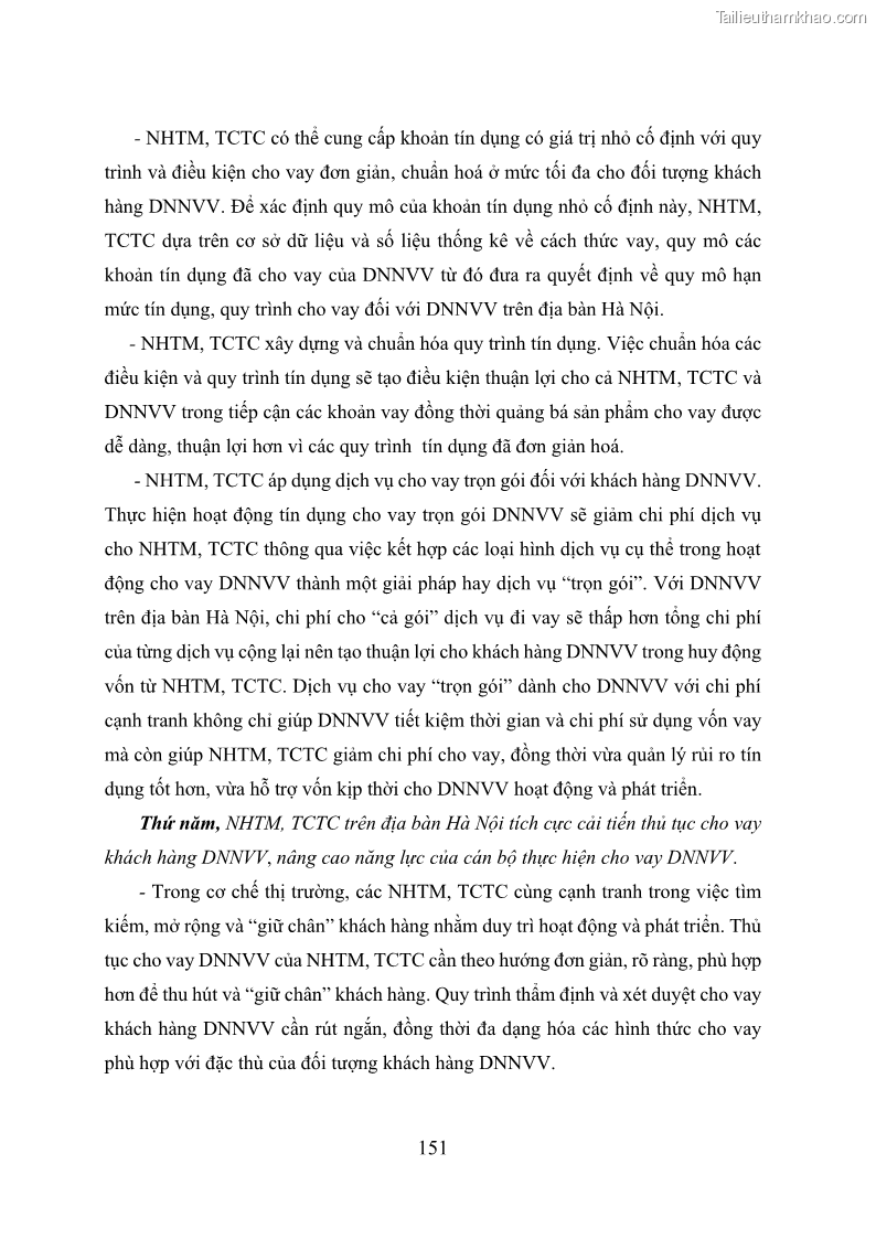 Luận án tiến sĩ tài chính ngân hàng Huy động vốn để phát triển doanh nghiệp nhỏ và vừa trên địa bàn thành phố Hà Nội - 16 Trang 181