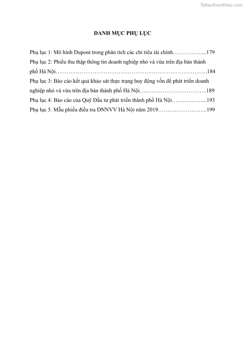 Luận án tiến sĩ tài chính ngân hàng Huy động vốn để phát triển doanh nghiệp nhỏ và vừa trên địa bàn thành phố Hà Nội - 2 Trang 13