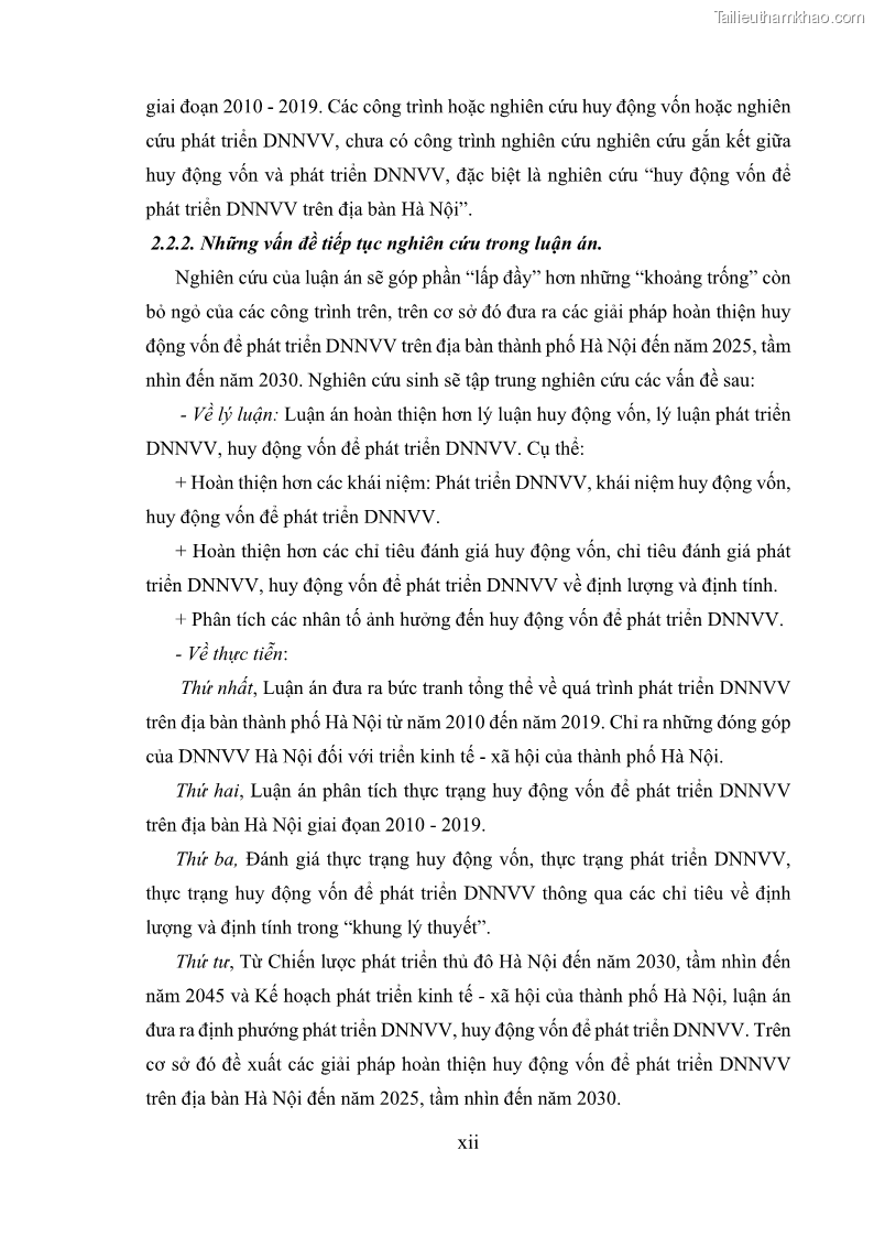 Luận án tiến sĩ tài chính ngân hàng Huy động vốn để phát triển doanh nghiệp nhỏ và vừa trên địa bàn thành phố Hà Nội - 3 Trang 25
