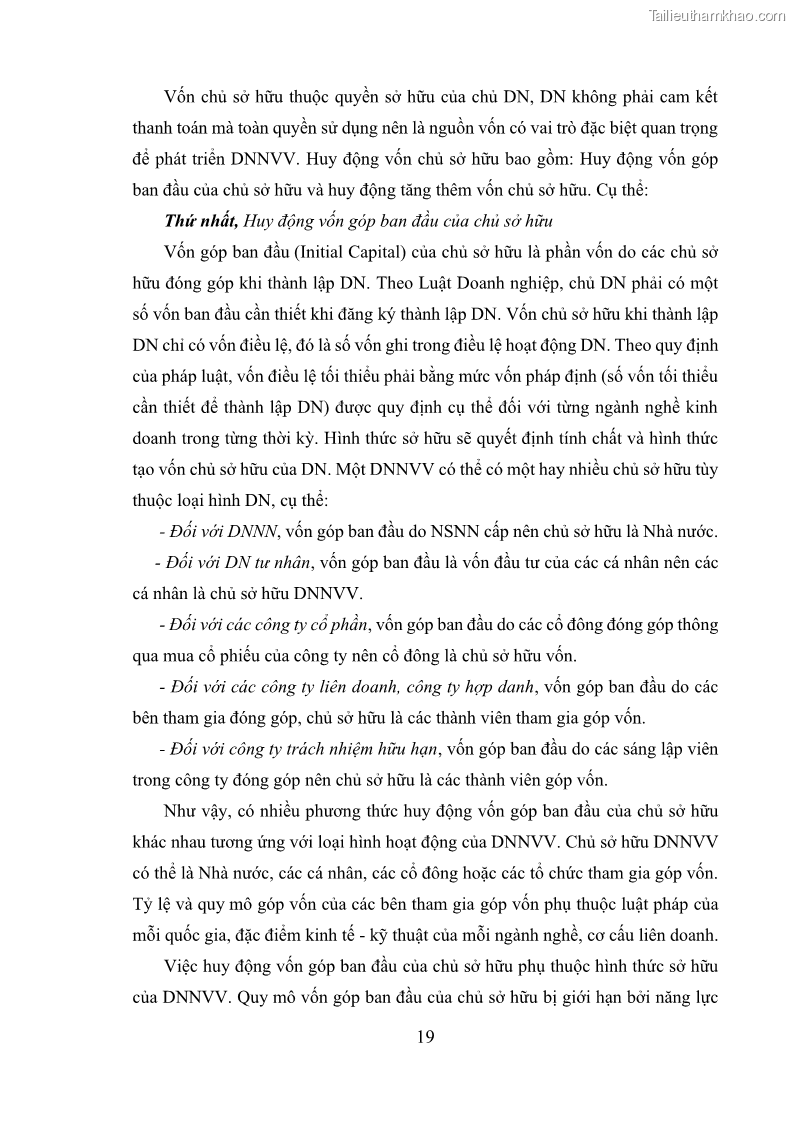 Luận án tiến sĩ tài chính ngân hàng Huy động vốn để phát triển doanh nghiệp nhỏ và vừa trên địa bàn thành phố Hà Nội - 5 Trang 49