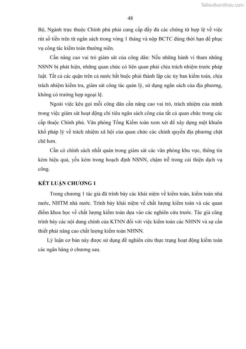 Luận án tiến sĩ tài chính ngân hàng Kiểm toán ngân hàng góp phần ổn định hệ thống tài chính Việt Nam - 6 Trang 61