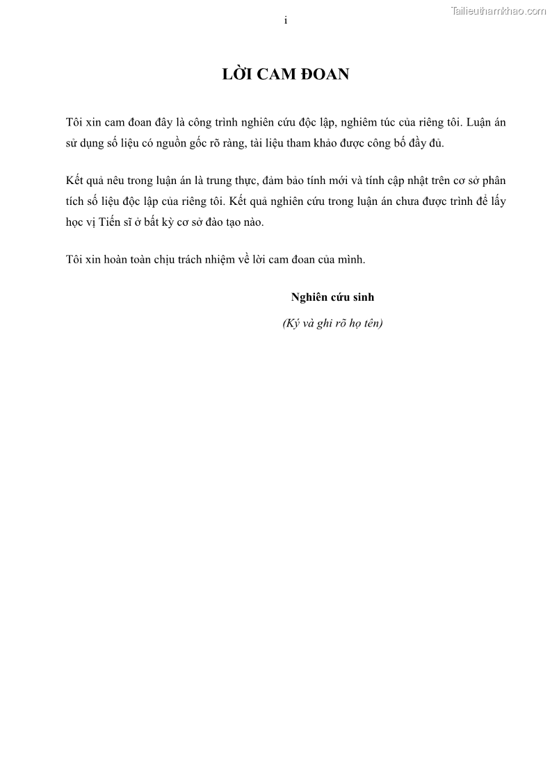 Luận án tiến sĩ tài chính ngân hàng Mối quan hệ giữa tỷ giá và vốn đầu tư nước ngoài - Nghiên cứu trường hợp Việt Nam - 1 Trang 3