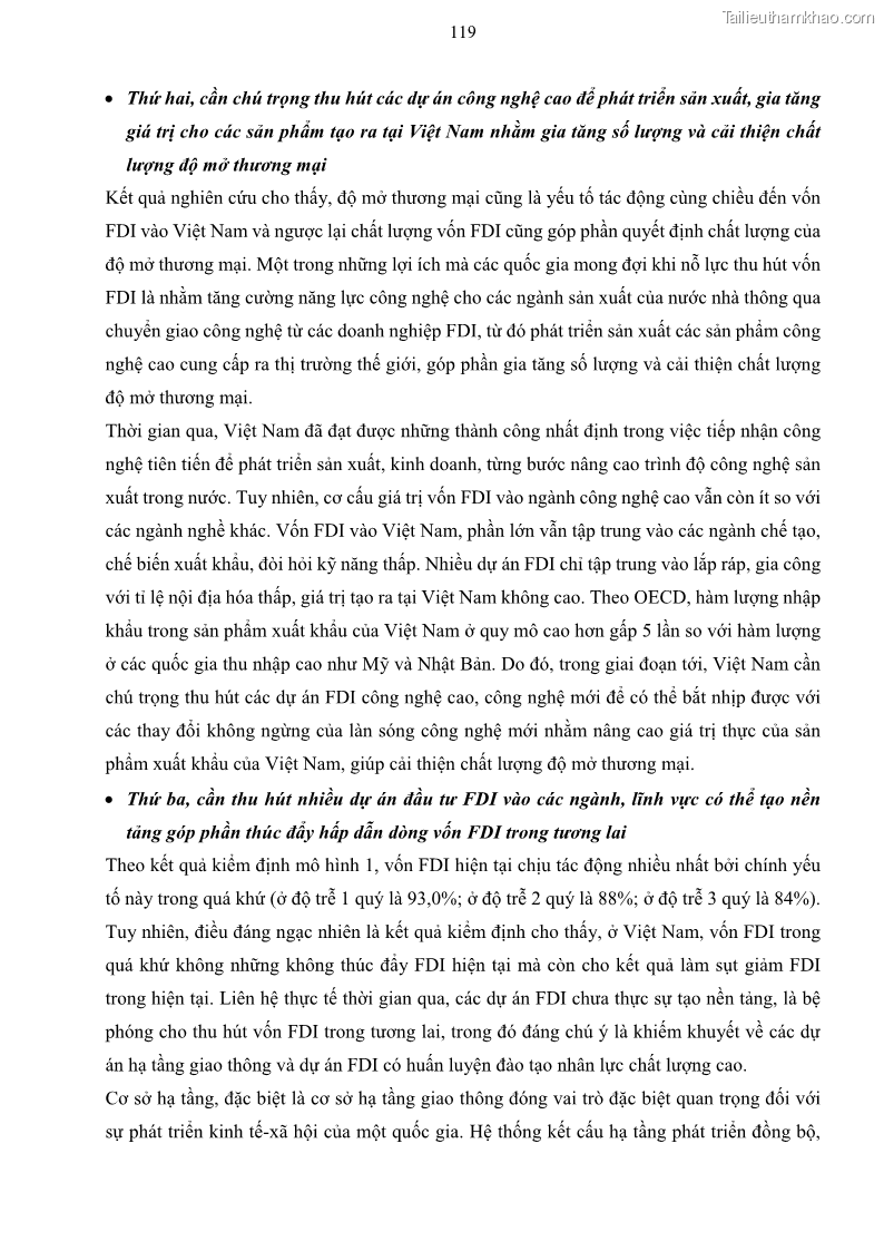 Luận án tiến sĩ tài chính ngân hàng Mối quan hệ giữa tỷ giá và vốn đầu tư nước ngoài - Nghiên cứu trường hợp Việt Nam - 11 Trang 132