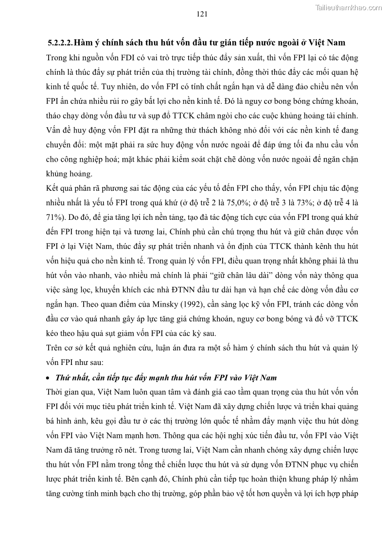Luận án tiến sĩ tài chính ngân hàng Mối quan hệ giữa tỷ giá và vốn đầu tư nước ngoài - Nghiên cứu trường hợp Việt Nam - 12 Trang 134