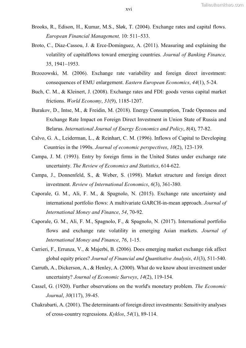 Luận án tiến sĩ tài chính ngân hàng Mối quan hệ giữa tỷ giá và vốn đầu tư nước ngoài - Nghiên cứu trường hợp Việt Nam - 13 Trang 145