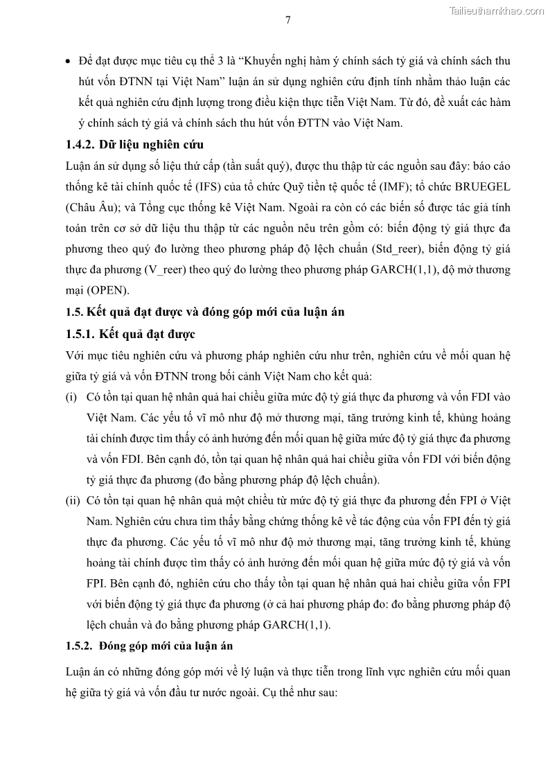 Luận án tiến sĩ tài chính ngân hàng Mối quan hệ giữa tỷ giá và vốn đầu tư nước ngoài - Nghiên cứu trường hợp Việt Nam - 2 Trang 20