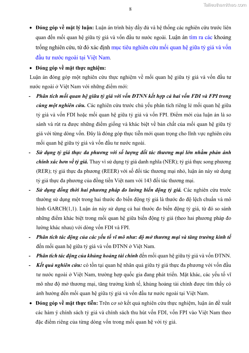 Luận án tiến sĩ tài chính ngân hàng Mối quan hệ giữa tỷ giá và vốn đầu tư nước ngoài - Nghiên cứu trường hợp Việt Nam - 2 Trang 21