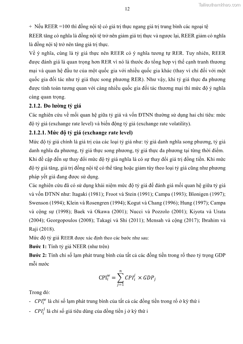 Luận án tiến sĩ tài chính ngân hàng Mối quan hệ giữa tỷ giá và vốn đầu tư nước ngoài - Nghiên cứu trường hợp Việt Nam - 3 Trang 25