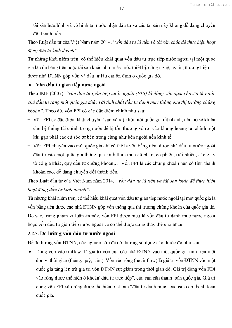 Luận án tiến sĩ tài chính ngân hàng Mối quan hệ giữa tỷ giá và vốn đầu tư nước ngoài - Nghiên cứu trường hợp Việt Nam - 3 Trang 30