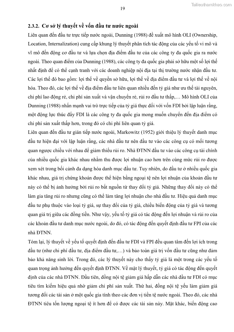 Luận án tiến sĩ tài chính ngân hàng Mối quan hệ giữa tỷ giá và vốn đầu tư nước ngoài - Nghiên cứu trường hợp Việt Nam - 3 Trang 32
