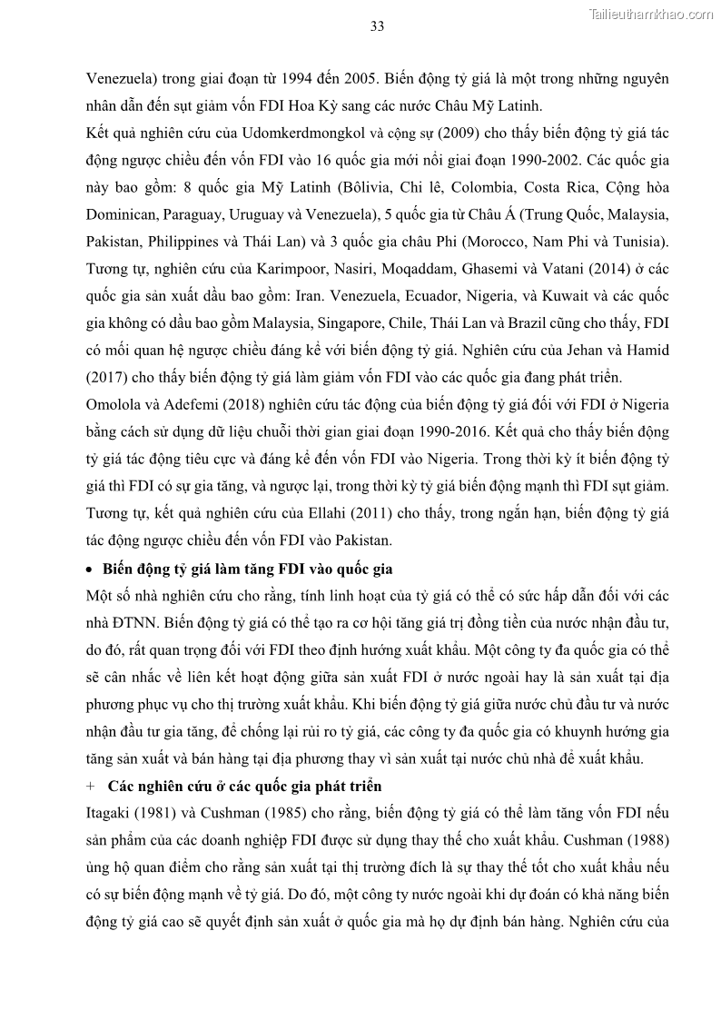 Luận án tiến sĩ tài chính ngân hàng Mối quan hệ giữa tỷ giá và vốn đầu tư nước ngoài - Nghiên cứu trường hợp Việt Nam - 4 Trang 46