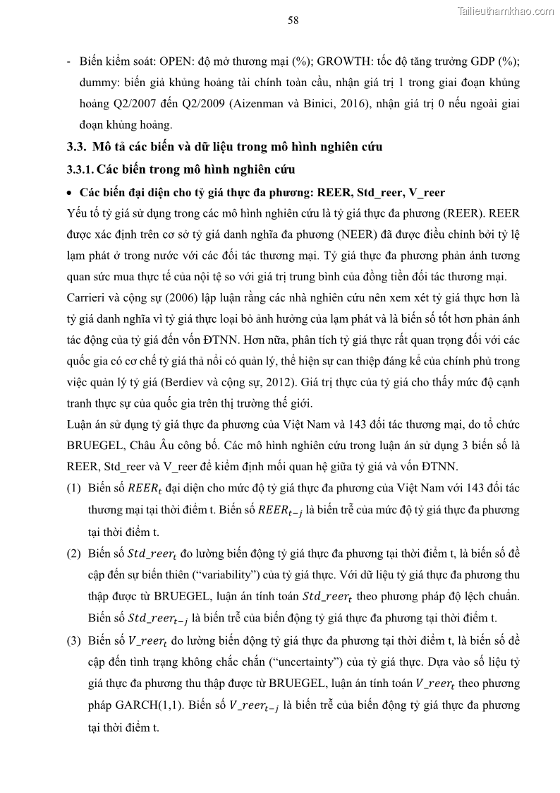Luận án tiến sĩ tài chính ngân hàng Mối quan hệ giữa tỷ giá và vốn đầu tư nước ngoài - Nghiên cứu trường hợp Việt Nam - 6 Trang 71