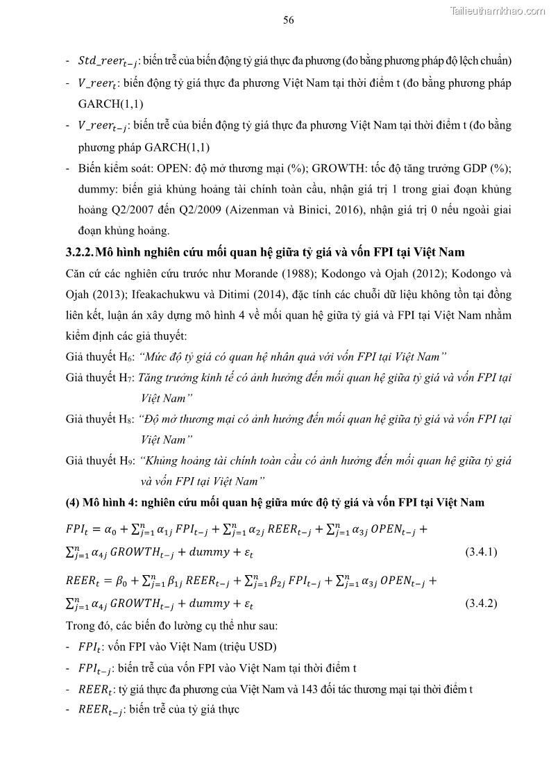 Luận án tiến sĩ tài chính ngân hàng Mối quan hệ giữa tỷ giá và vốn đầu tư nước ngoài - Nghiên cứu trường hợp Việt Nam - 6 Trang 69