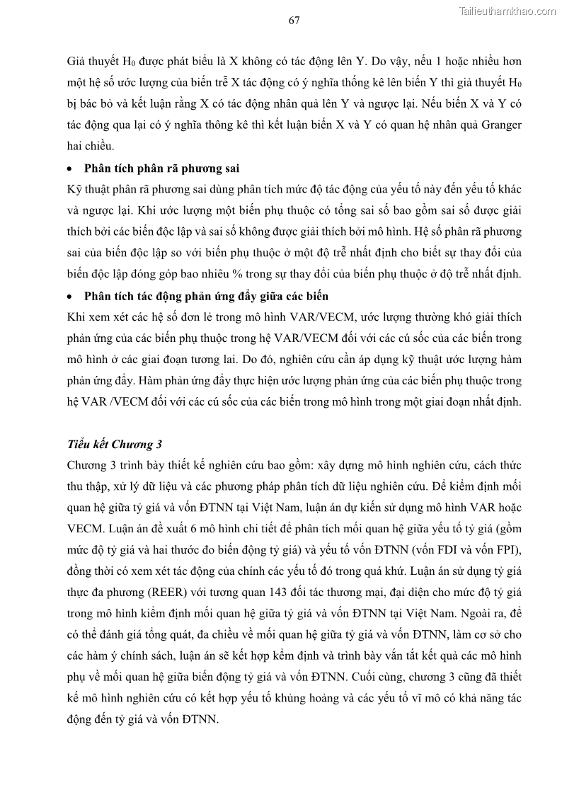 Luận án tiến sĩ tài chính ngân hàng Mối quan hệ giữa tỷ giá và vốn đầu tư nước ngoài - Nghiên cứu trường hợp Việt Nam - 7 Trang 80