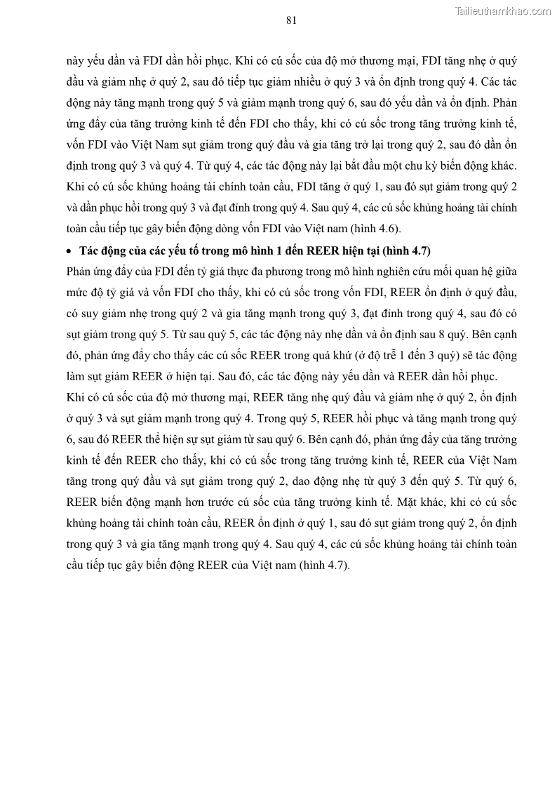 Luận án tiến sĩ tài chính ngân hàng Mối quan hệ giữa tỷ giá và vốn đầu tư nước ngoài - Nghiên cứu trường hợp Việt Nam - 8 Trang 94
