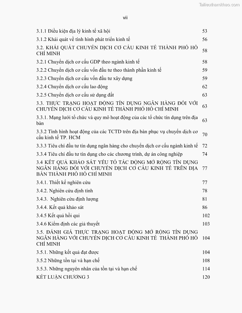 Luận án tiến sĩ Tín dụng ngân hàng đối với việc chuyển dịch cơ cấu kinh tế trên địa bàn TP. Hồ Chí Minh 1674832566 - 1 Trang 11