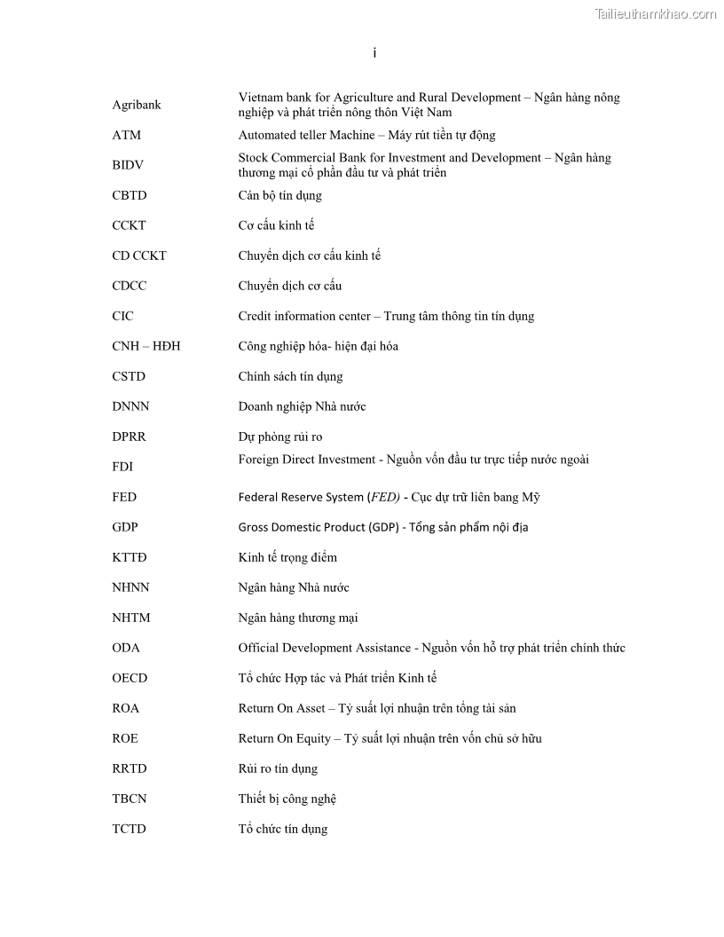 Luận án tiến sĩ Tín dụng ngân hàng đối với việc chuyển dịch cơ cấu kinh tế trên địa bàn TP. Hồ Chí Minh 1674832566 - 1 Trang 5