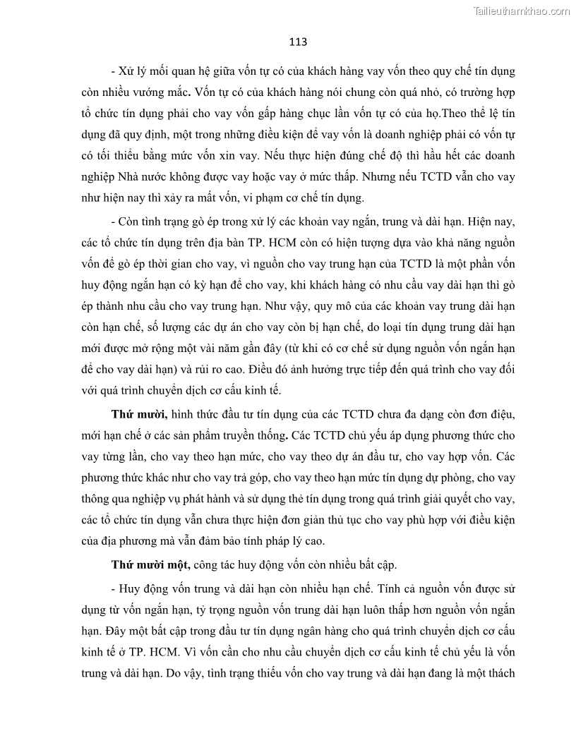 Luận án tiến sĩ Tín dụng ngân hàng đối với việc chuyển dịch cơ cấu kinh tế trên địa bàn TP. Hồ Chí Minh 1674832566 - 11 Trang 131